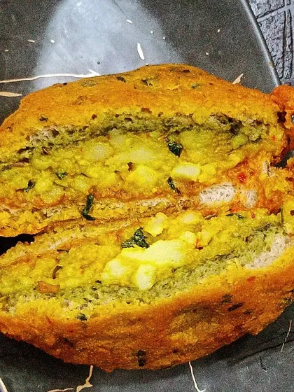 My special Ulta Vada Pav, where the pav is coated in besan and fried. It's a unique and delicious twist on the classic.