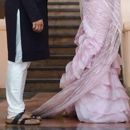 More images from engagement ceremonies and pre wedding shoots. This collection showcases a wide range of styles and color palettes, from playful and romantic to bold and regal, all custom designed for the couple's celebration.