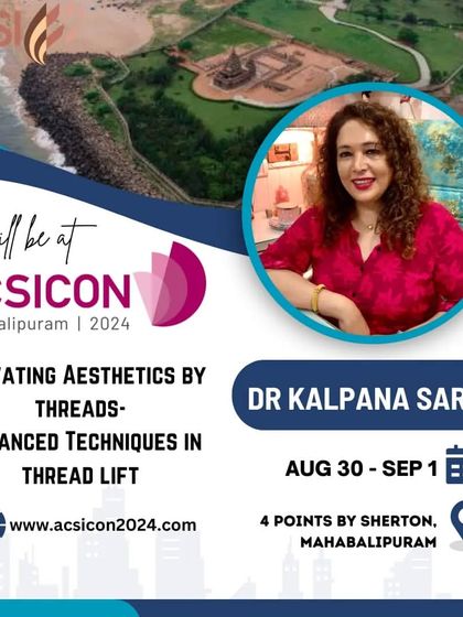 I am excited to announce that I will be speaking at ACSICON 2024 in Mahabalipuram. My talk will focus on elevating aesthetics with advanced techniques in thread lifts.