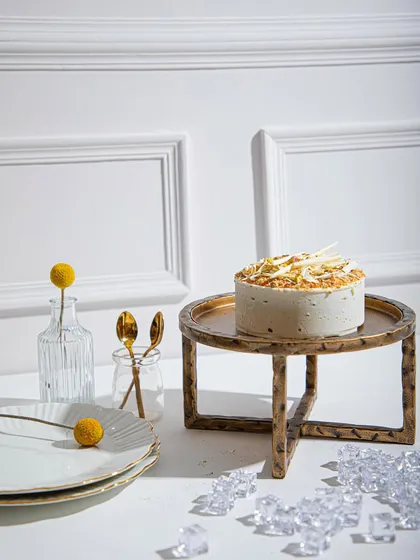 The Vanilla Raspberry ice cream cake, elegantly styled to show how our desserts can elevate any setting.