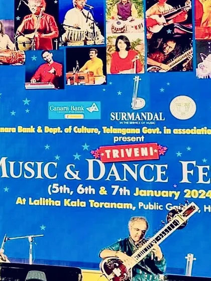 A moment from a concert in Hyderabad. Despite flight delays and having to tune my sitar in the car, the music always finds its way.