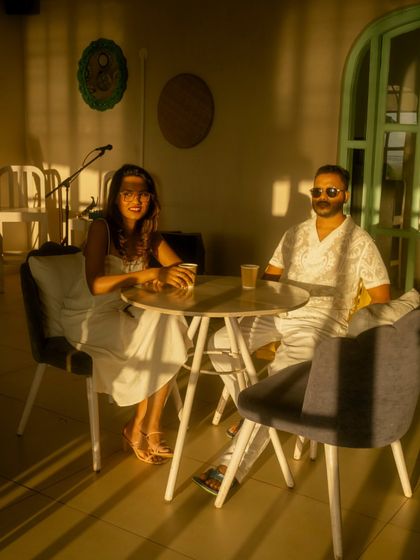 The late afternoon sun streamed into this Goan cafe, creating dramatic shadows and a warm, golden glow. It was the perfect unplanned setting for a few relaxed portraits.