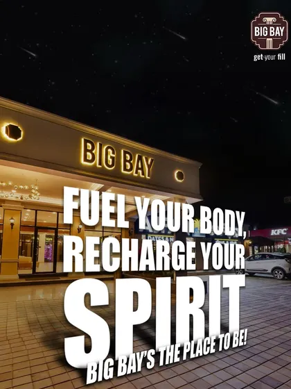 Fuel your body, recharge your spirit. This inspiring night shot of our entrance promises that Big Bay is the place to be for a complete refresh.