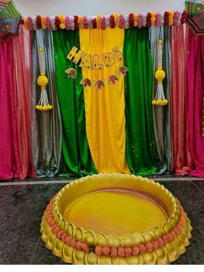 Shanaya Decorations - All-Inclusive Ceremony Packages (Haldi & Mehendi) Haldi Ceremony Backdrops photo 26