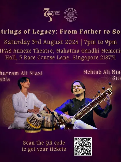 The poster for my 'Strings of Legacy: From Father to Son' concert in Singapore. Performing at SIFAS, where my father taught, was a deeply emotional experience.