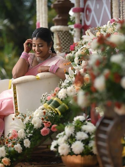 A candid moment that perfectly captures the joyful spirit of the engagement day.