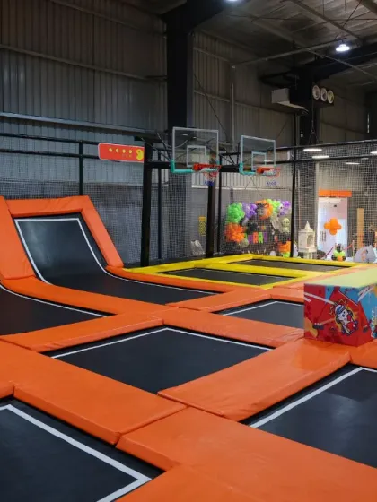 Ready for some slam dunks? Our trampoline park features basketball hoops, adding an extra layer of fun and challenge. Kids love getting major airtime to score like their favorite basketball stars.