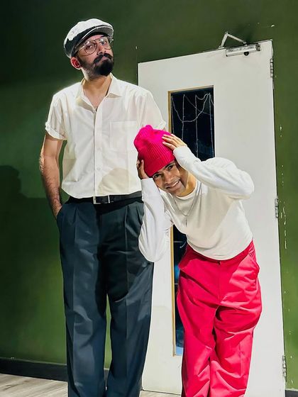 "Bade Miyaan : Chote Miyaan." A photo with a fellow dancer that captures our dynamic. It's about the experienced and the upcoming, all sharing the same space.