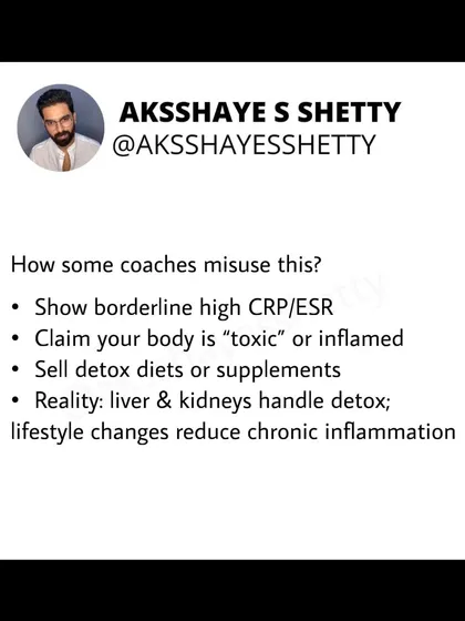 What do CRP and ESR mean on your blood report? These are non-specific markers of inflammation. I explain how obesity can raise these levels and how some coaches misuse this information to sell detox products.
