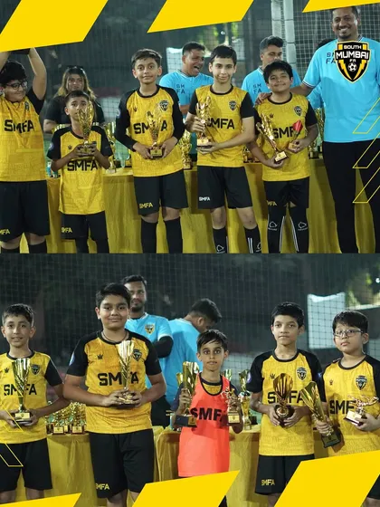 A collage of our young champions from the Inter-SMFA tournament, proudly holding their trophies. These internal competitions build character and a healthy competitive spirit.