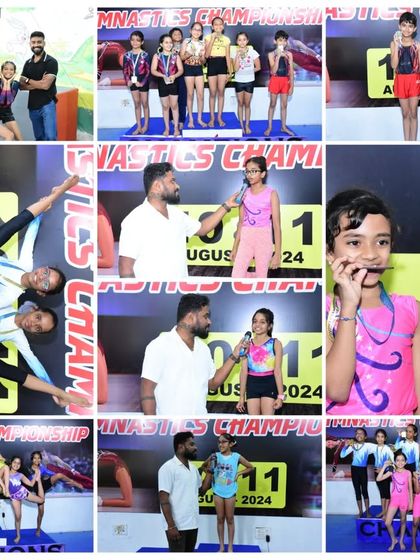 More moments of triumph from various competitions, showcasing our gymnasts with their medals, trophies, and proud coaches.