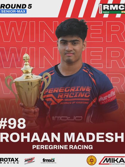 Rohaan Madesh from Peregrine Racing crosses the line first to take his first win of the 2024 season in Senior Max.