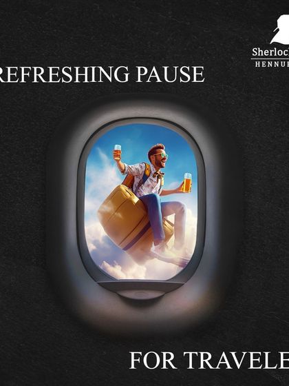 Another creative poster for travelers, emphasizing that my pub is a refreshing pause on their journey.