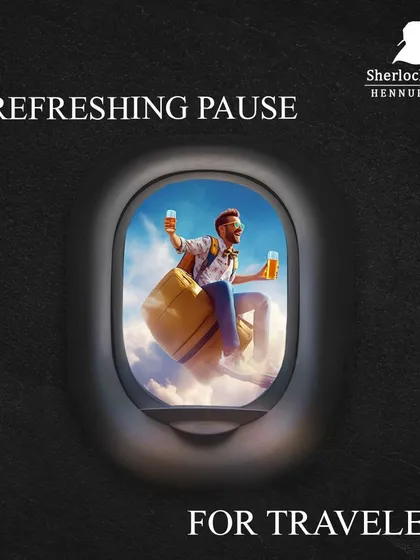 Another creative poster for travelers, emphasizing that my pub is a refreshing pause on their journey.