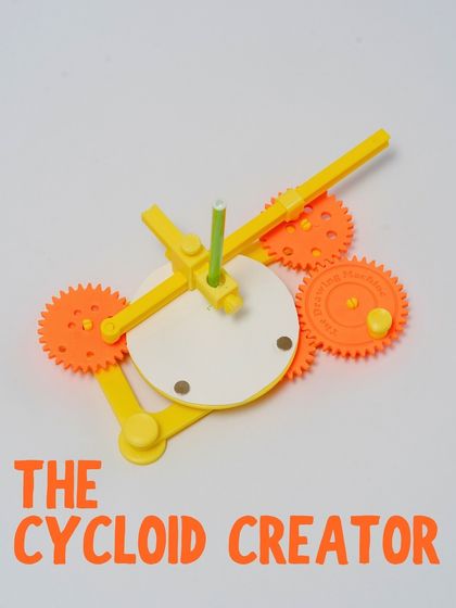 The Cycloid Creator, also known as the drawing machine, is a mesmerizing way to learn about gear ratios and geometry.
