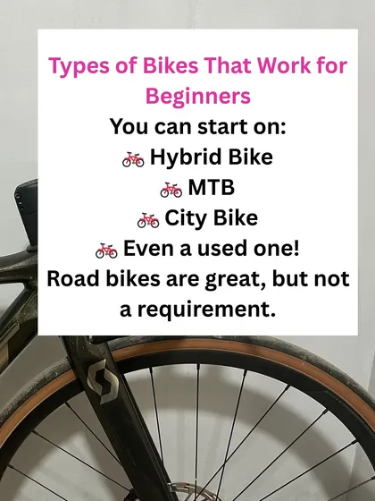 You can start your fitness journey on almost any type of bike. A hybrid, a mountain bike (MTB), or even a simple city bike will work perfectly. The goal is just to start moving.