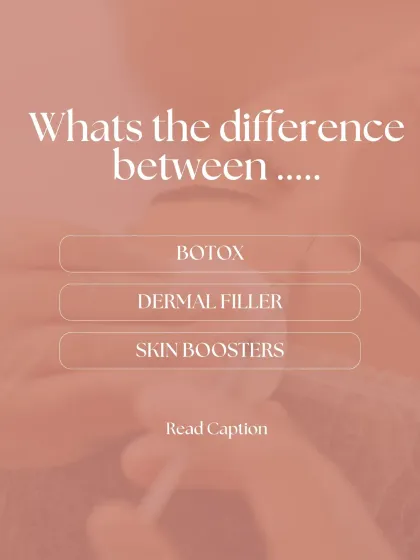 Botox, Dermal Fillers, and Skin Boosters are all injectables, but they serve very different purposes. This quick guide breaks down the key differences. Botox relaxes muscles to reduce wrinkles, fillers restore volume, and skin boosters hydrate for a luminous glow. We help you choose what's right for you.