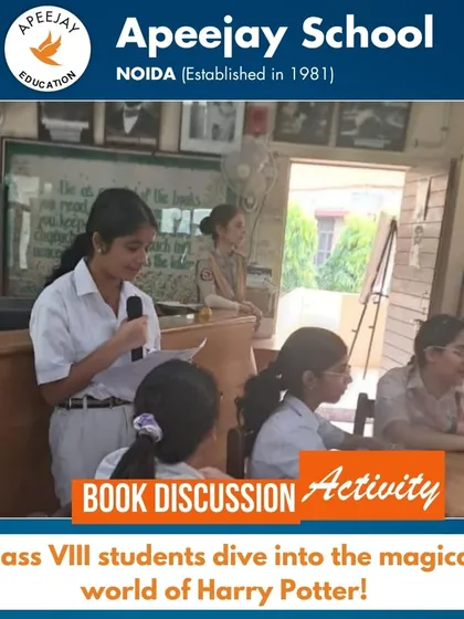 Our Class VIII students dive into the magical world of Harry Potter during a book discussion activity. These sessions are designed to foster a love for reading and encourage students to share their interpretations and insights.