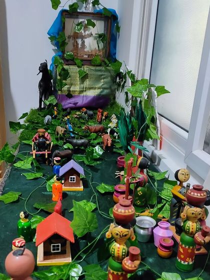 The beautiful decorations for Navaratri 2023 at our Chamrajpet branch.