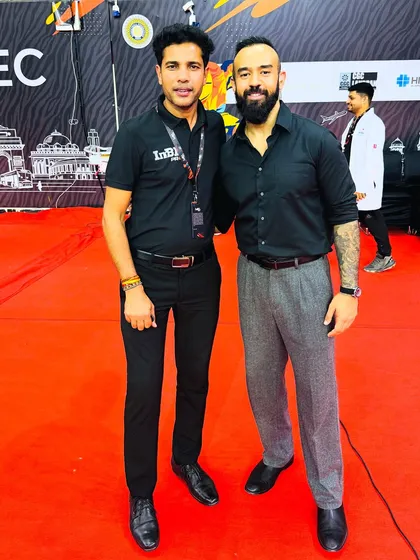 With pro player Dhruv Barman. I am proud to see athletes I've mentored succeed at the professional level. His journey is a testament to hard work and dedication.