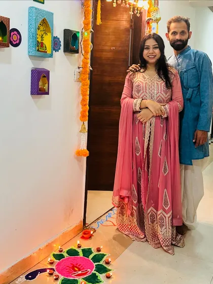 Celebrating Diwali with family. A home truly comes alive during festivals when it's filled with loved ones, laughter, and light.