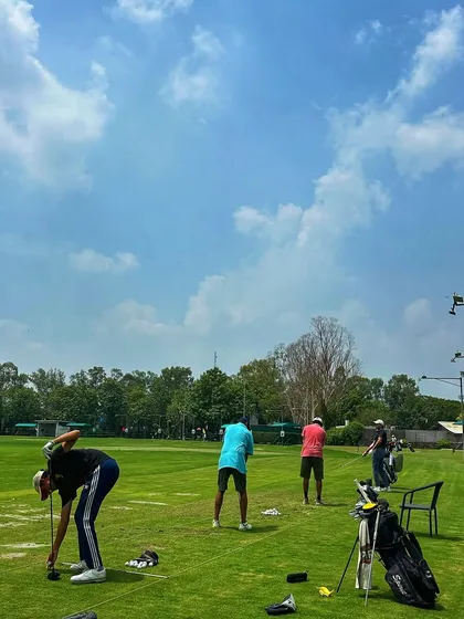 A beautiful, sunny Saturday on the range with clear blue skies and perfect conditions for practice.