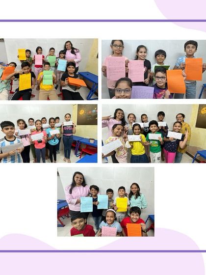 A collage of my proud Grade 4 students holding up their heartfelt gratitude letters. They poured their hearts out, and the results were beautiful, love-filled letters for their parents.