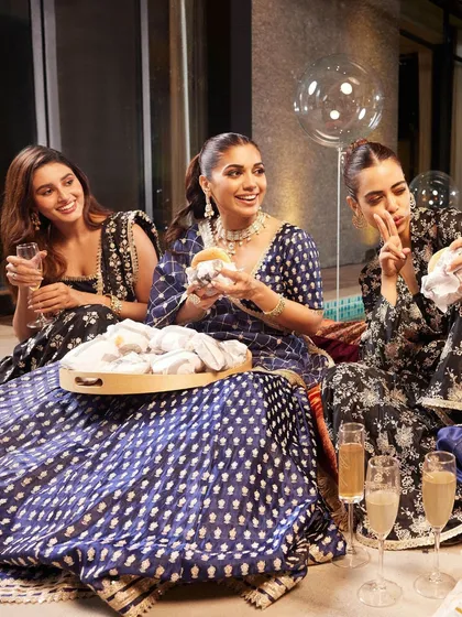 Shaadi ka ghar means bride squad HQ. Sharing secrets, laughter, and getting ready for the big events together.