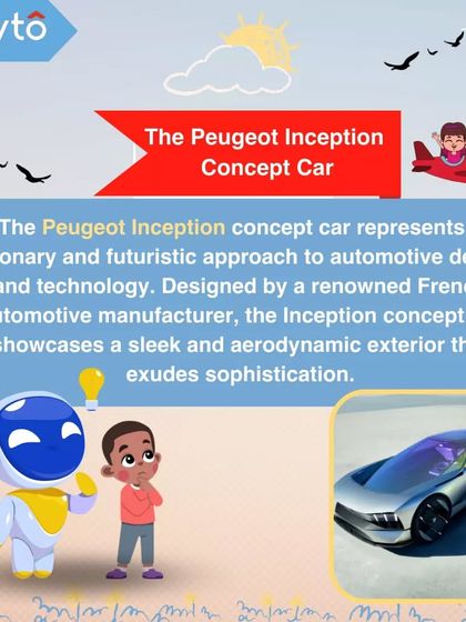 The Peugeot Inception is a concept car that represents a visionary approach to automotive design, blending sleek aerodynamics with futuristic technology.