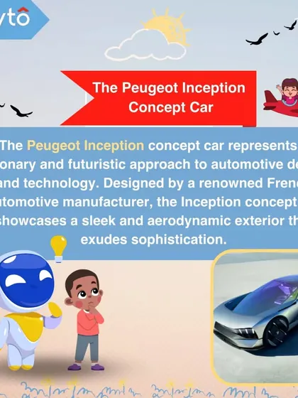 The Peugeot Inception is a concept car that represents a visionary approach to automotive design, blending sleek aerodynamics with futuristic technology.