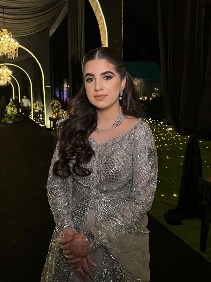 A beautiful shot of the bride-to-be at her engagement party.