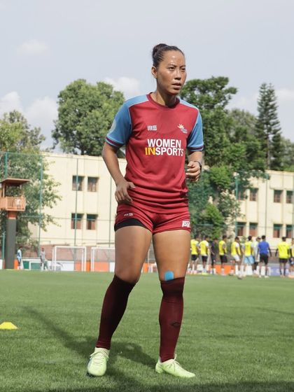 A shot of Bala Devi during on-field training. A history-maker for Indian women's football, she is a prime example of the elite athletes who trust RSF to prepare them for international competition.