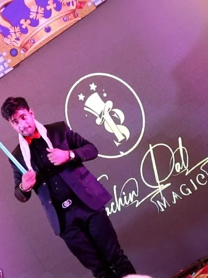 Another angle from the Vrindavan stage show, showcasing my confident and energetic performance style.