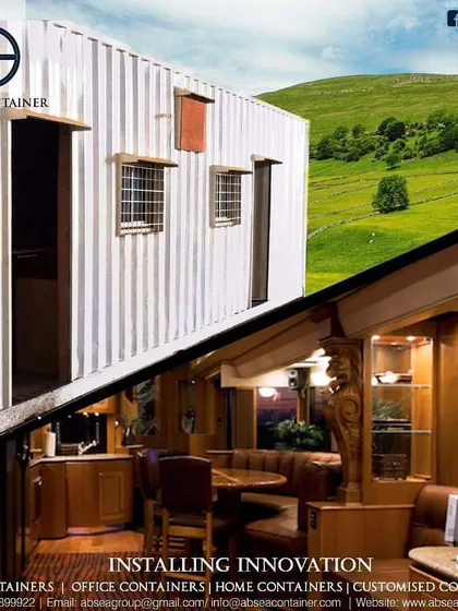 This graphic illustrates the transformation from a basic container exterior to a luxurious, fully furnished interior. We handle every aspect of the conversion to create a comfortable living space.
