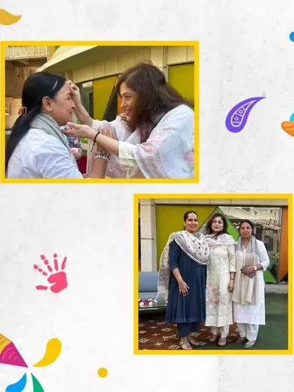 Our leadership team partakes in the Holi festivities, applying tilak and sharing the joy of the festival with the staff.