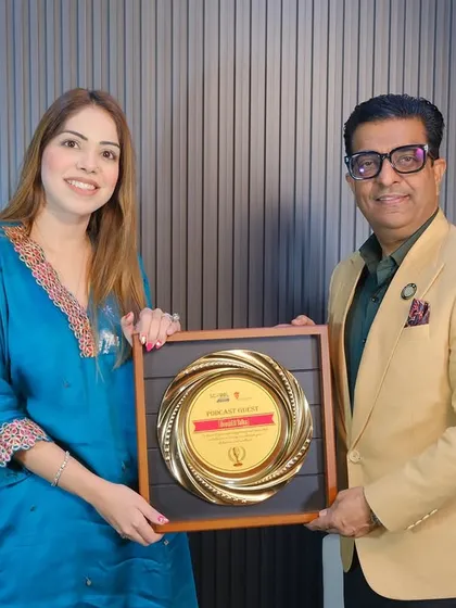 Receiving a memento from Mr. Sumit Varma after recording an episode for his podcast, Brewed Talks. I am always grateful for the opportunity to engage in thoughtful conversations and share my insights with a wider audience.
