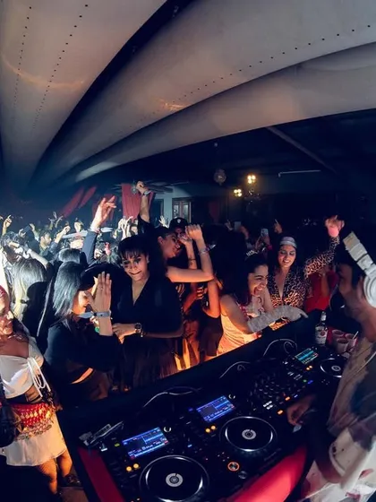 The view from the DJ booth at a Casa Bacardi x Homegrown event. The crowd was amazing, and the energy under the arched ceiling of the venue was just perfect.