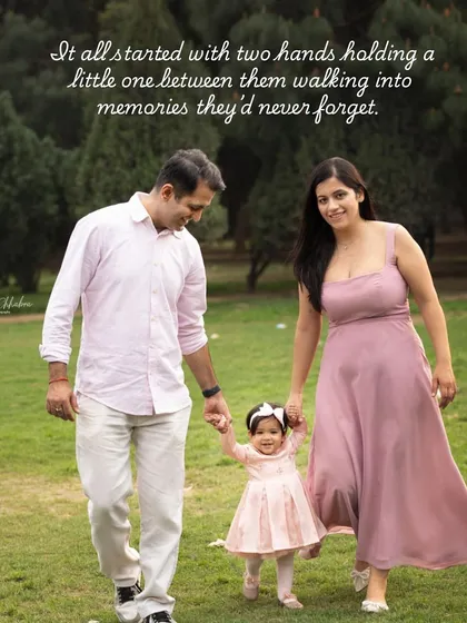 It all starts here. Two hands holding a little one, walking into a lifetime of memories. I love capturing these simple, unposed family moments during an outdoor first birthday shoot, where the connection feels as natural as the light.