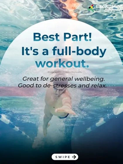 Swimming provides a comprehensive full-body workout that is great for general wellbeing. It's also an effective way to de-stress and relax your mind after a long day.