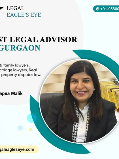 Advocate Sapna Malik is recognized as one of the best legal advisors in Gurgaon. Her expertise spans divorce and family law, court marriages, and real estate and property disputes, offering comprehensive legal support to our clients.