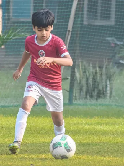 A young Ranger on the move, dribbling with purpose during the Pride Cup. Our U10 players show immense potential and a love for the game.