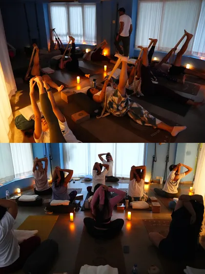 Experience the magic of our candlelight sessions. The soft glow creates a serene and intimate atmosphere, perfect for unwinding, releasing tension, and connecting more deeply with your practice.
