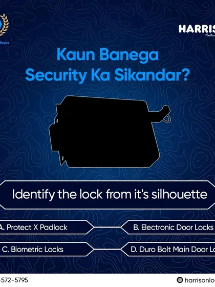 Kaun Banega Security ka Sikandar? I'm hosting a contest to challenge your knowledge of my products. Identify the lock from its silhouette for a chance to win an exclusive prize at my next exhibition.