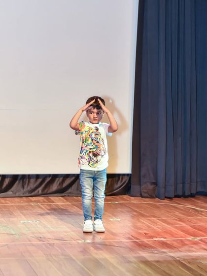 A focused moment from Aadil's performance, highlighting the discipline and concentration dance teaches.