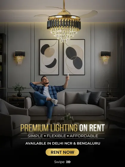 Experience the luxury of a designer chandelier in your own home, without the long-term commitment. My rental service, available in Delhi NCR and Bengaluru, is simple, flexible, and affordable, with professional installation included.