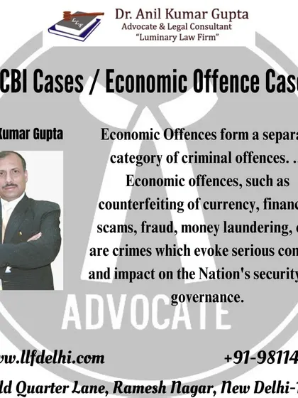 We possess specialized expertise in handling high-stakes CBI cases and complex economic offences. These matters, including financial scams, fraud, and money laundering, require a meticulous and strategic legal approach, which our firm is equipped to provide.