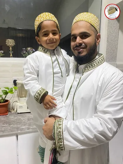 It was a joy to stitch these matching saya kurtas for a father and his son for Milad. Seeing them celebrate in my creations is what makes my work so rewarding.
