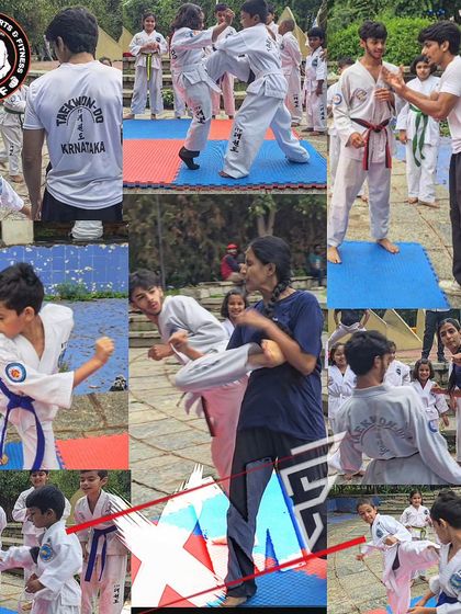 This collage captures the essence of our kids' training: focused drills, hands-on instruction from both male and female coaches, and the joy of learning together.
