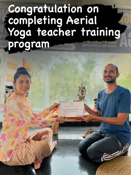 It brings me great joy to see another student successfully complete the Aerial Yoga teacher training program. I am excited to see them share their new skills with others.