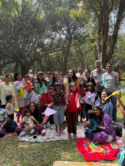 A large and lively group photo from our New Year celebration. The smiles and energy in this picture perfectly represent the joyful and welcoming spirit of Cubbon Tales.